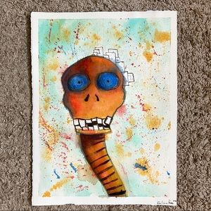 “I am a Worm” (Watercolor on Paper)